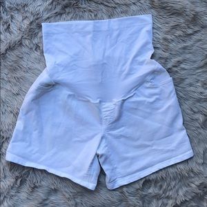 Liz Lange White Denim Maternity Shorts Size S 4-6
